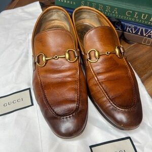 Gucci Jordaan Leather Horsebit Loafers